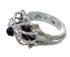 Silver Southwestern Jet Spider Ring Size 8-3/4 AX53071